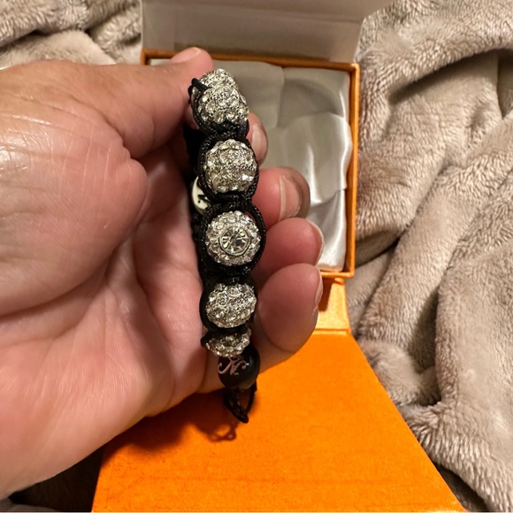 NWT BRACELET New Rare JOSEPH NOGUCCI black cord adjustable bracelet Diamond look - Picture 7 of 10